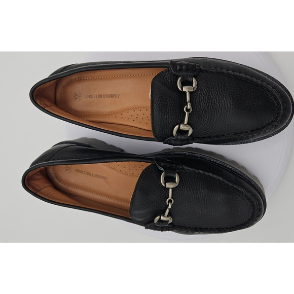 Johnston & Murphy Emmalyn Bit Loafer Black Leather Lug Sole Comfort Womes Sz 8.5 - Picture 2 of 16